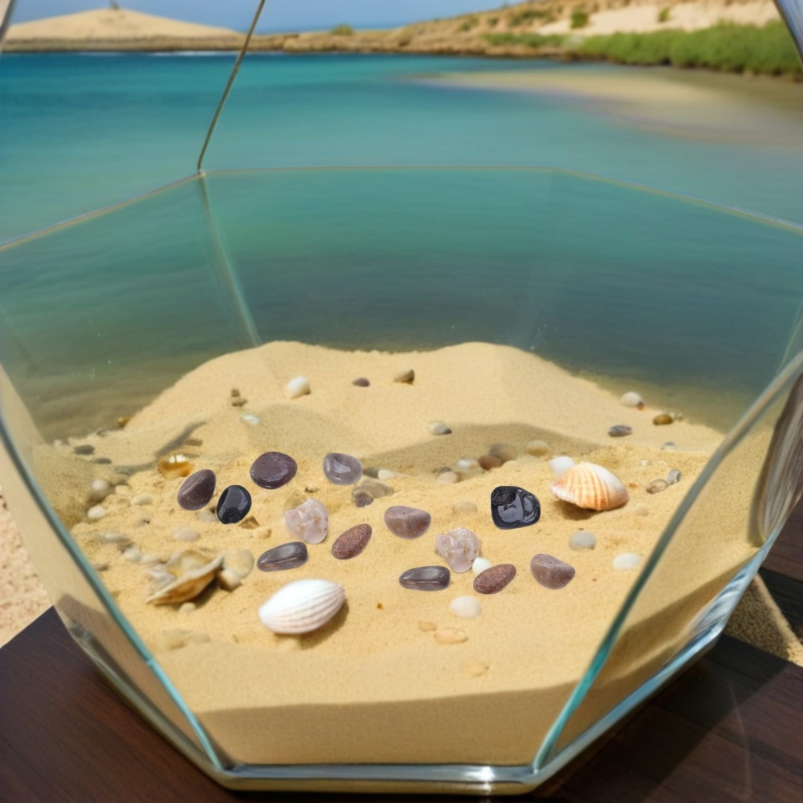 POPETPOP Piedras de Acuario Pulidas Naturales de Río para Decoración de Peceras y Jardines, Guijarros de Cobblestone Versátiles Mantenimiento