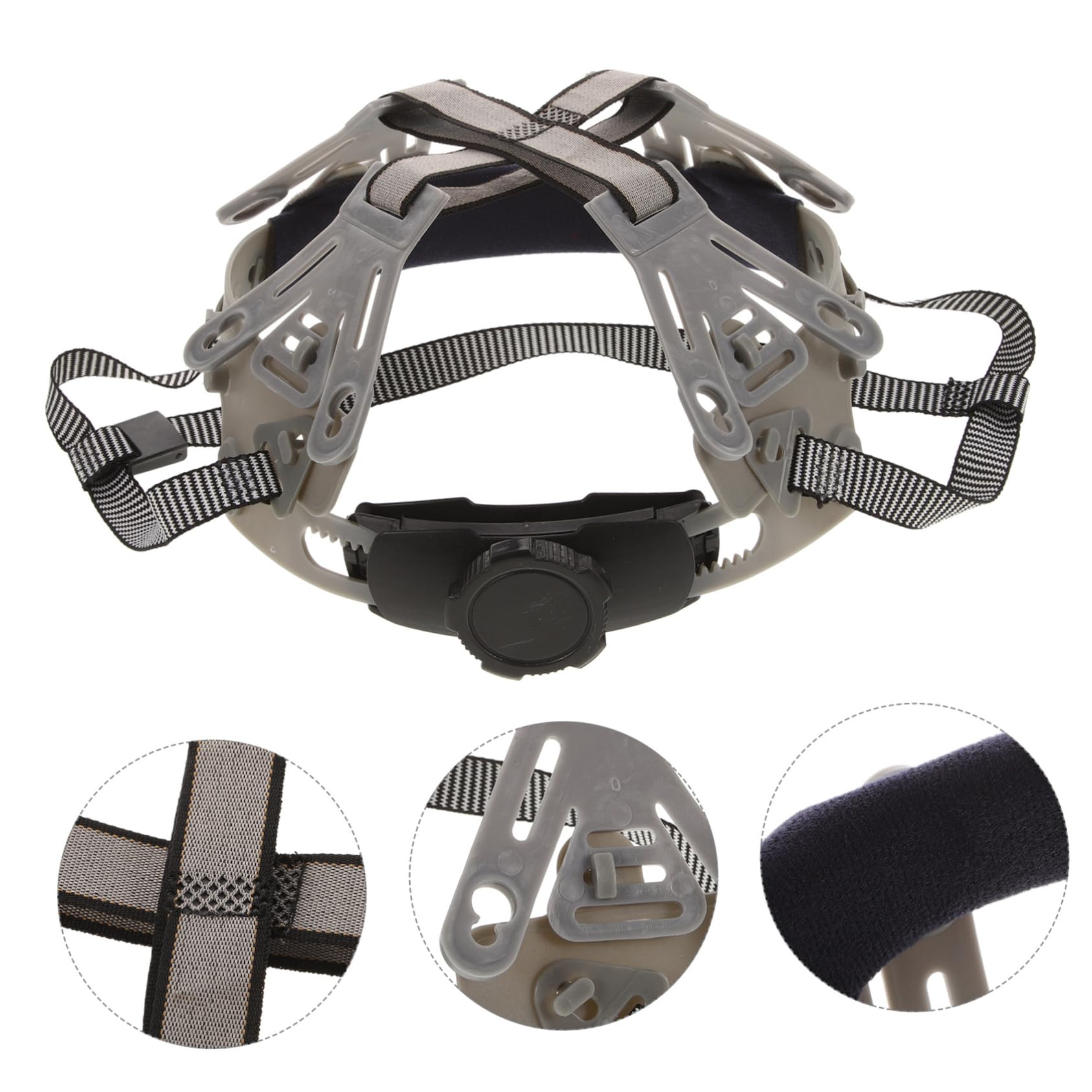 POPETPOP Forro del Casco Forro De Sombrero Industrial Suspensión del Casco De Seguridad Casco De Construccion Barbilla De Casco Universal Forro De Casco Duro El Plastico Gris