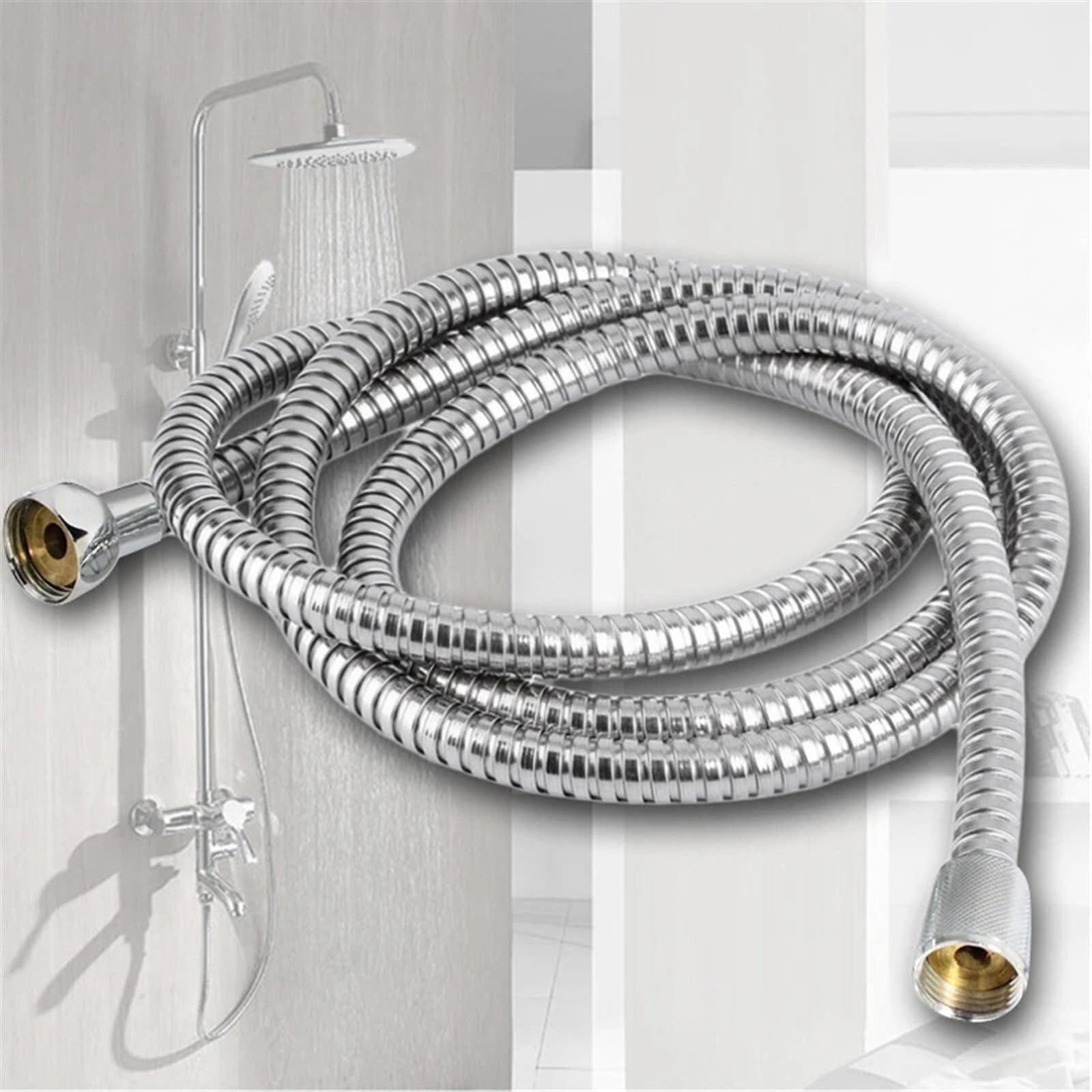 Tubo Doccia Tubo flessibile for doccia da 150/200/300 cm Strumento for tubo for soffione for bagno in acciaio inossidabile cromato(200cm)
