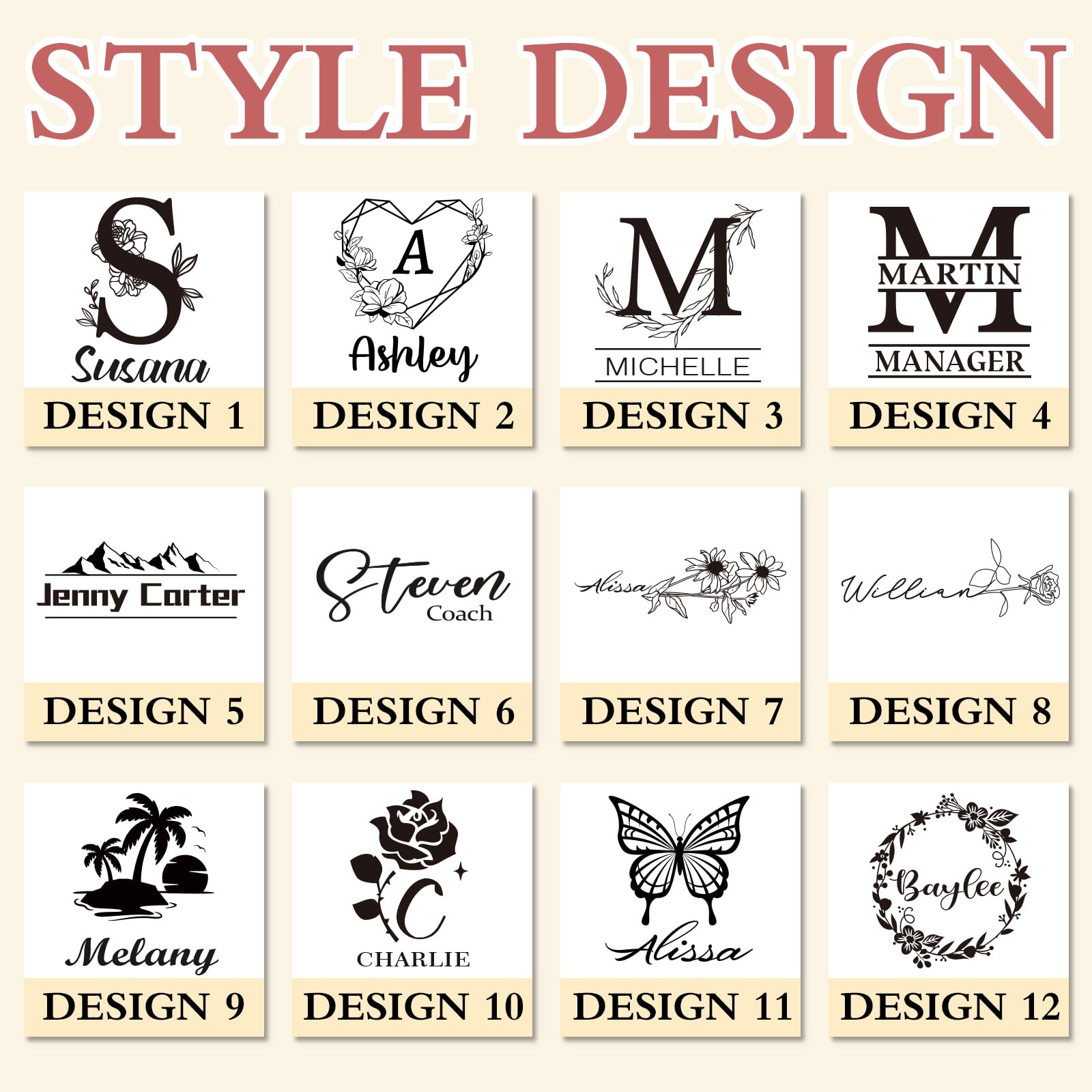 Personalized Glass Tumblers with Names - 15 Designs, 16 oz Custom Iced Coffee Glass Cups with Lids and Straws, Personalized Birthday Bridesmaids Gifts for Women Men