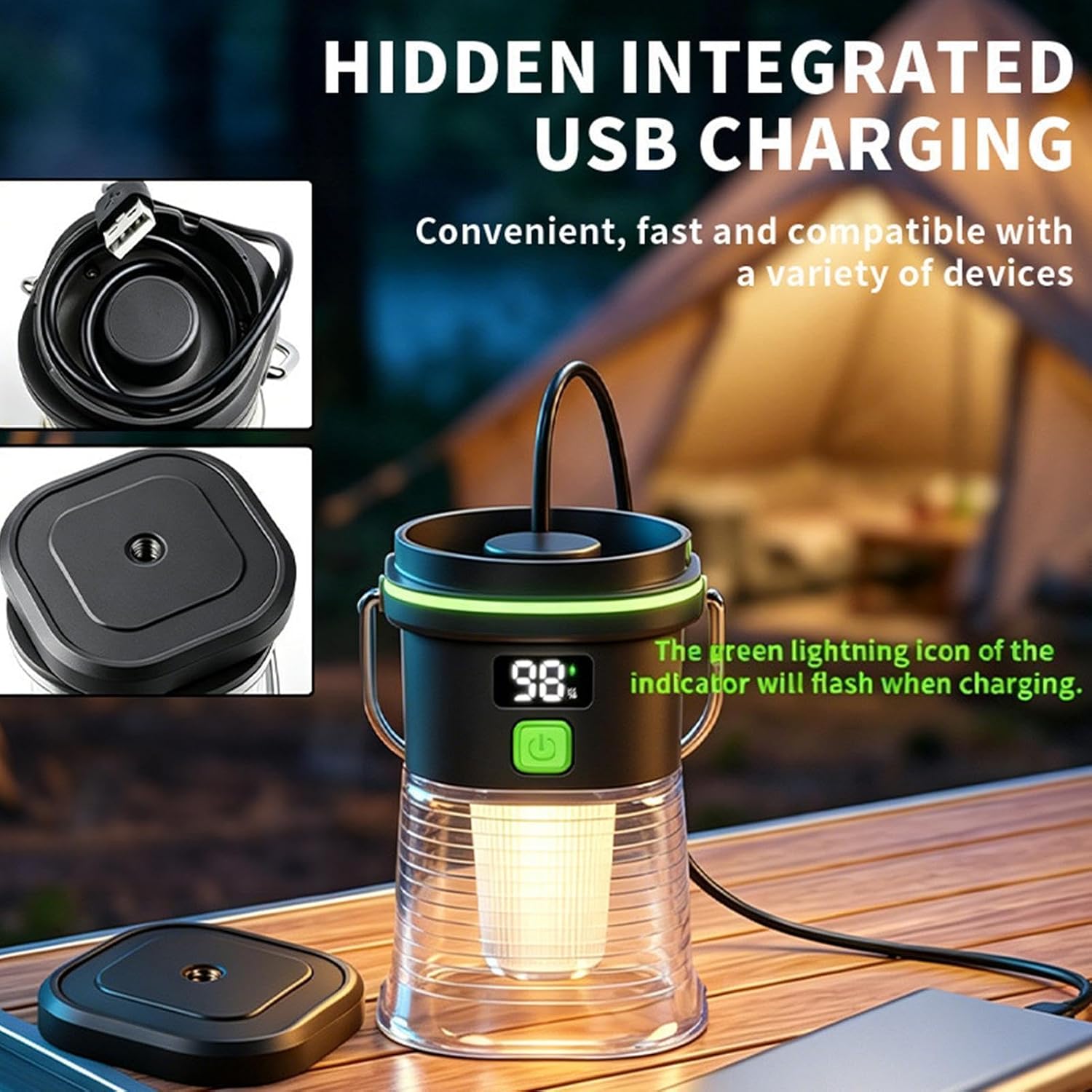 Rechargeable LED Camping Lantern - Portable Bright Lamp, Travel Tent Light image 5
