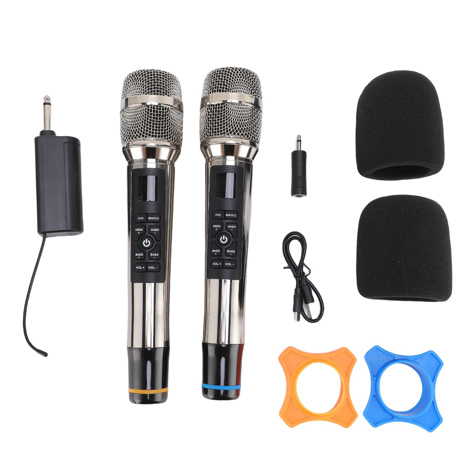 Denash Microfono Wireless, di Microfono Dinamico a Cordone Ricaricabile con Ricevitore, Microfono di Karaoke Professionale per Cantare il Discorso della Festa di Nozze