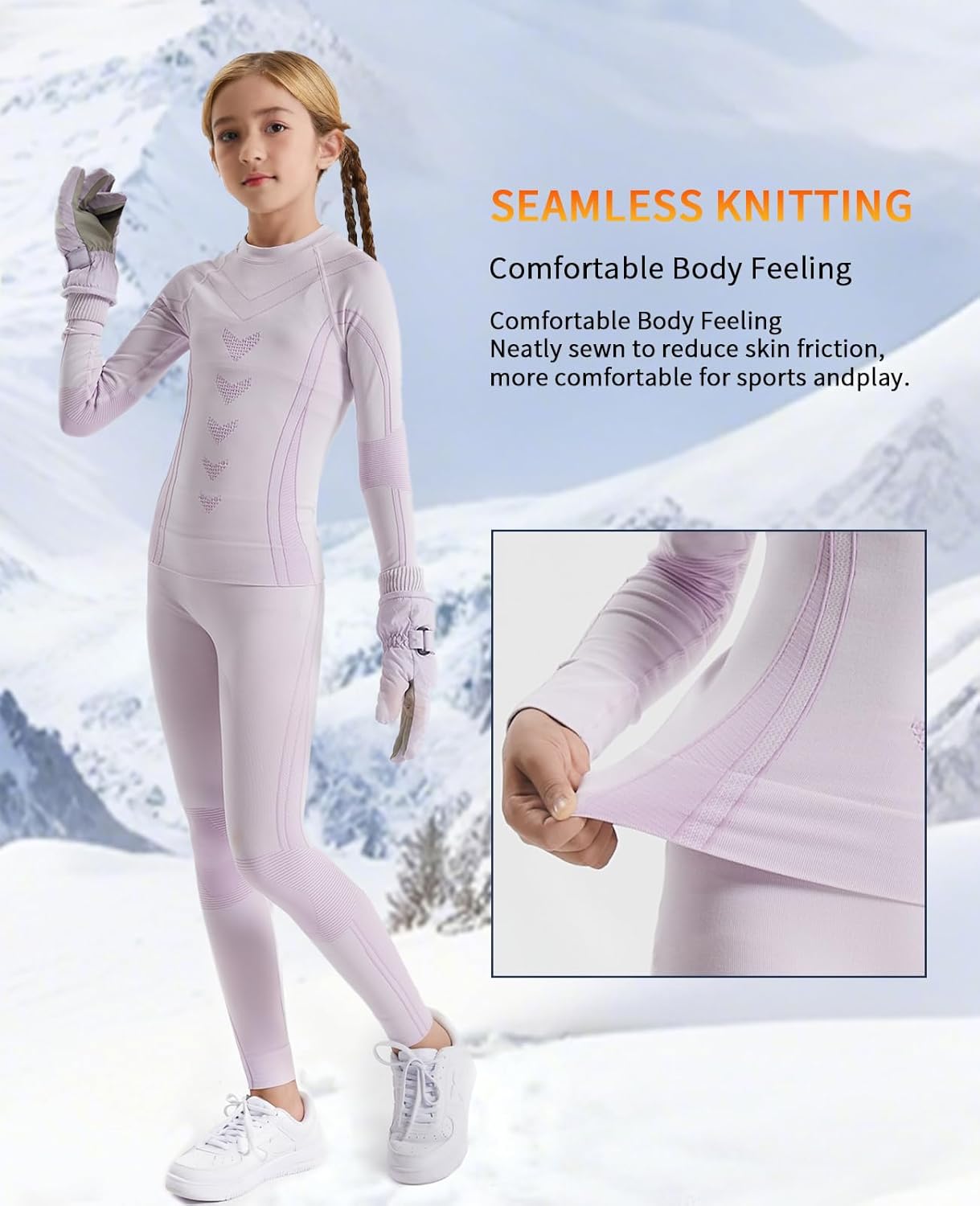 Thermal Underwear for Kids Athletic Thermals Top and Bottom Set Boys Girls Long Johns Set Winter Base Layer - Image 6