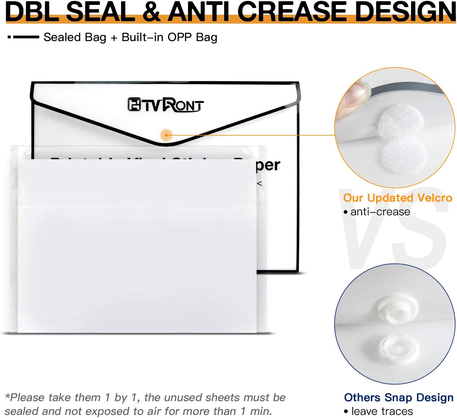 HTVRONT Printable Vinyl for Inkjet Printer & Laser Printer - 40 Pcs Matte White Inkjet Waterproof Printable Vinyl Sticker Paper, 8.5"x11"