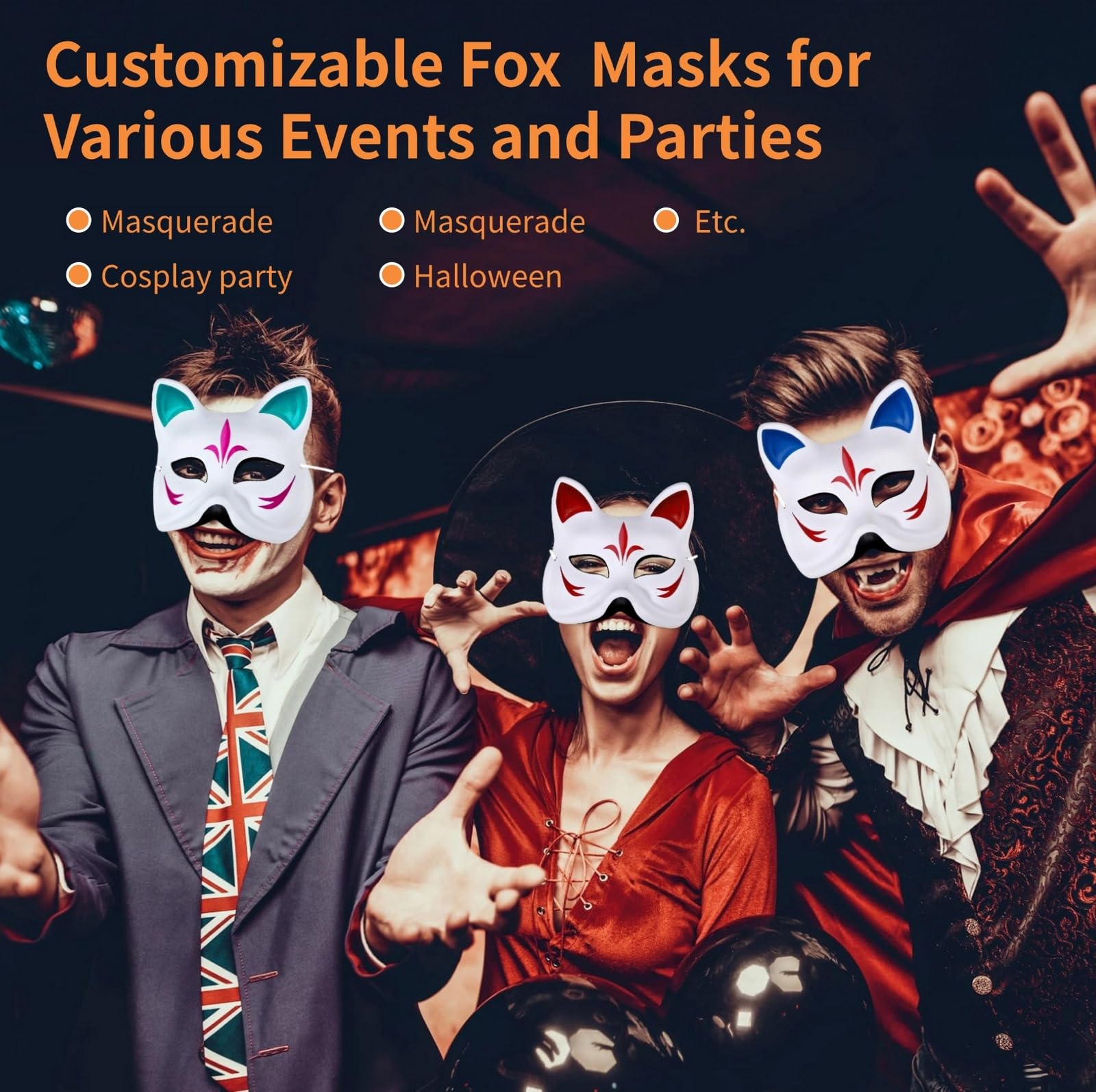 50 pustych papierowych masek do majsterkowania, dostosuj farbą, dżetami i akcesoriami na Halloween, imprezy i cosplay