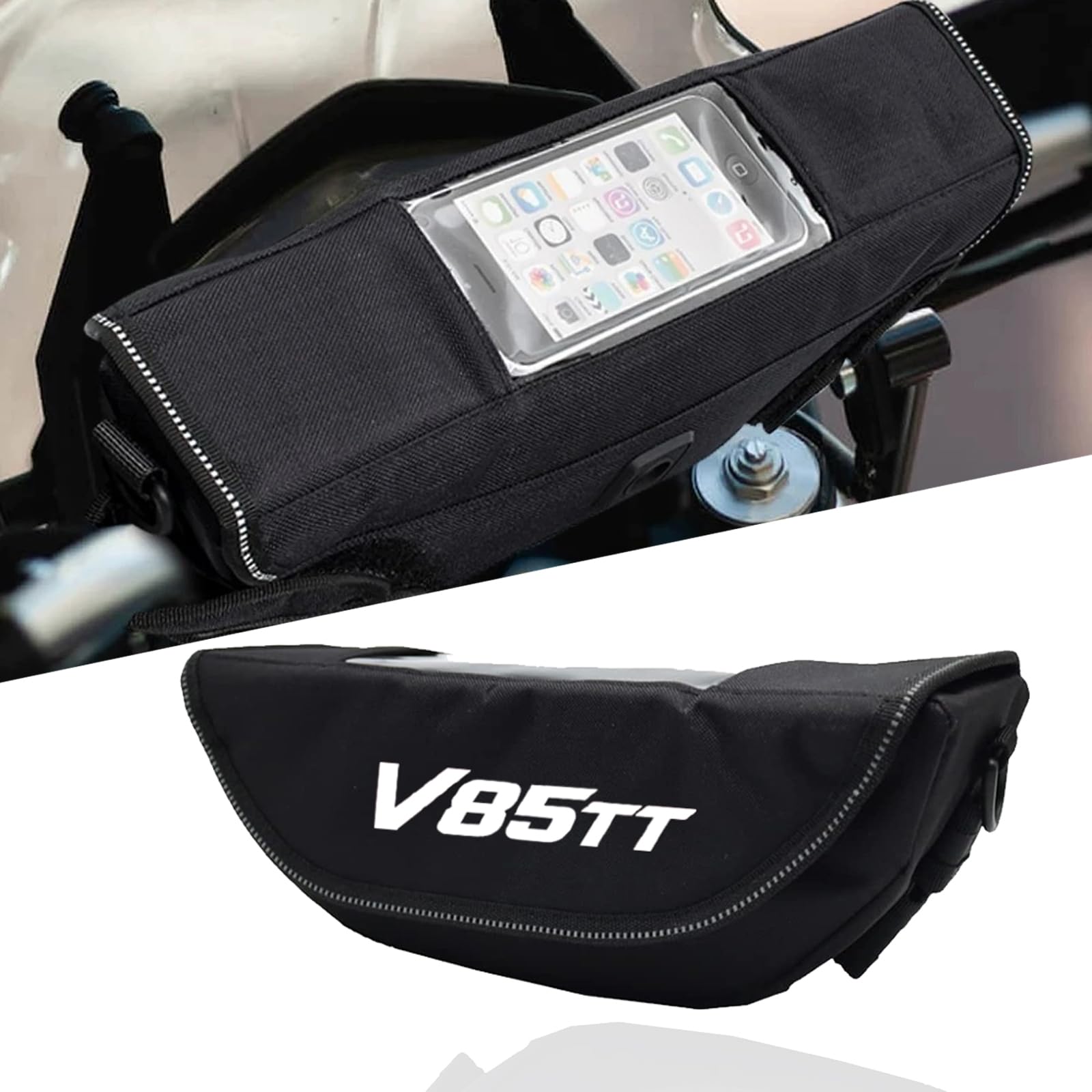 QWDRHen For V85 TT Travel V85 Strada V85 TT 2025 2024 2023 2022 2021 Accessories Handlebar Bag Motorcycle Waterproof Bag Storage Handlebar Bag Travel Tool Bag Portable Storage Tool Waterproof Bag