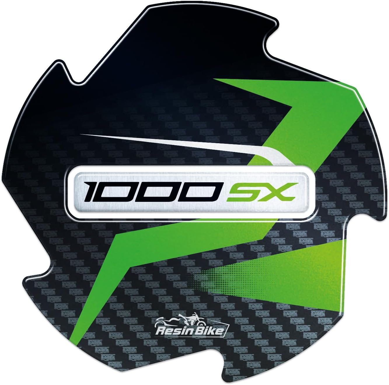 Resin Bike Motorcycle Stickers Compatible with Kawasaki Ninja 1000 SX 2021-2025 Protection Carter Variator Against Crashes and Scratches for Scooters. Resinated 3D Stickers Made in Italy