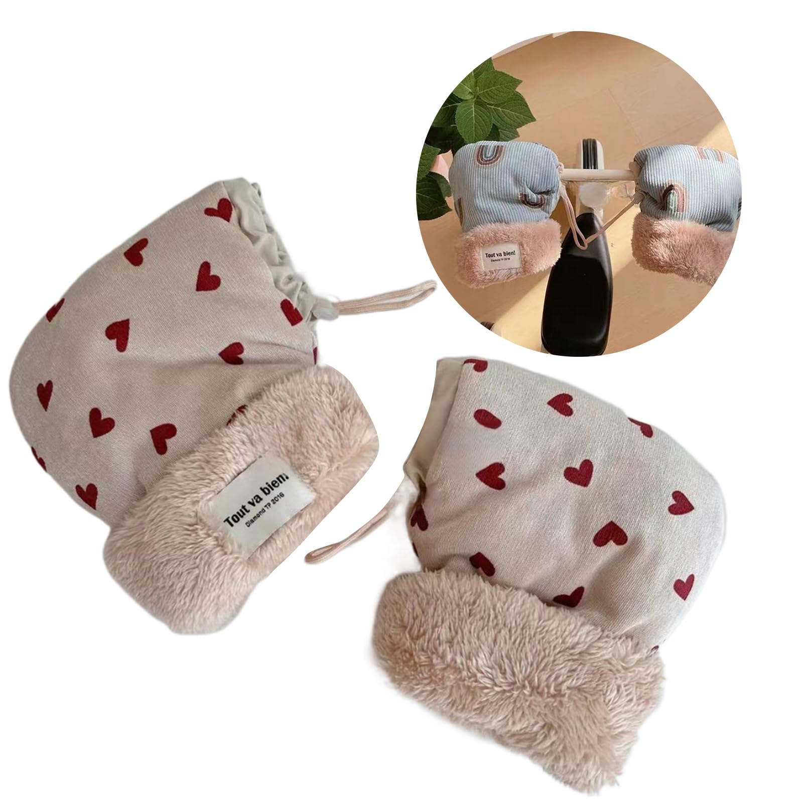 Gants d'hiver multi-usages épais et doux pour garçons et filles avec cadeau chaud Manchons de guidon pour enfants chauds et élégants Manchons de guidon multi-usages épais et confortables à
