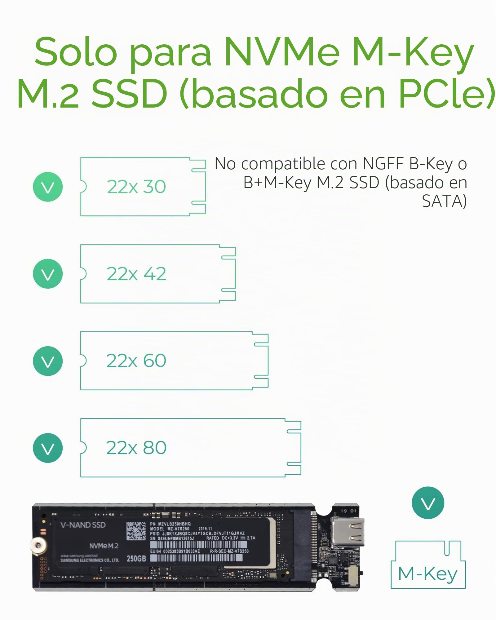 ICY BOX SSD M.2 NVMe Carcasa, USB 3.1 (Gen2, 10 Gbit/s) Sistema de refrigeración, USB-C, USB-A, PCIe M-Key, Aluminio, Gris Antracita