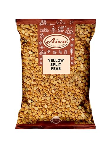 Aiva Yellow Split Peas Secos (Vatana, Matar)  Natural 4 libras secado rápido (4 libras)