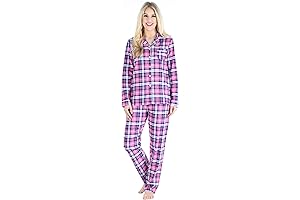 Women's Cotton Flannel Long Sleeve Button-Down Pajama Set: Comfort in Every Stitch