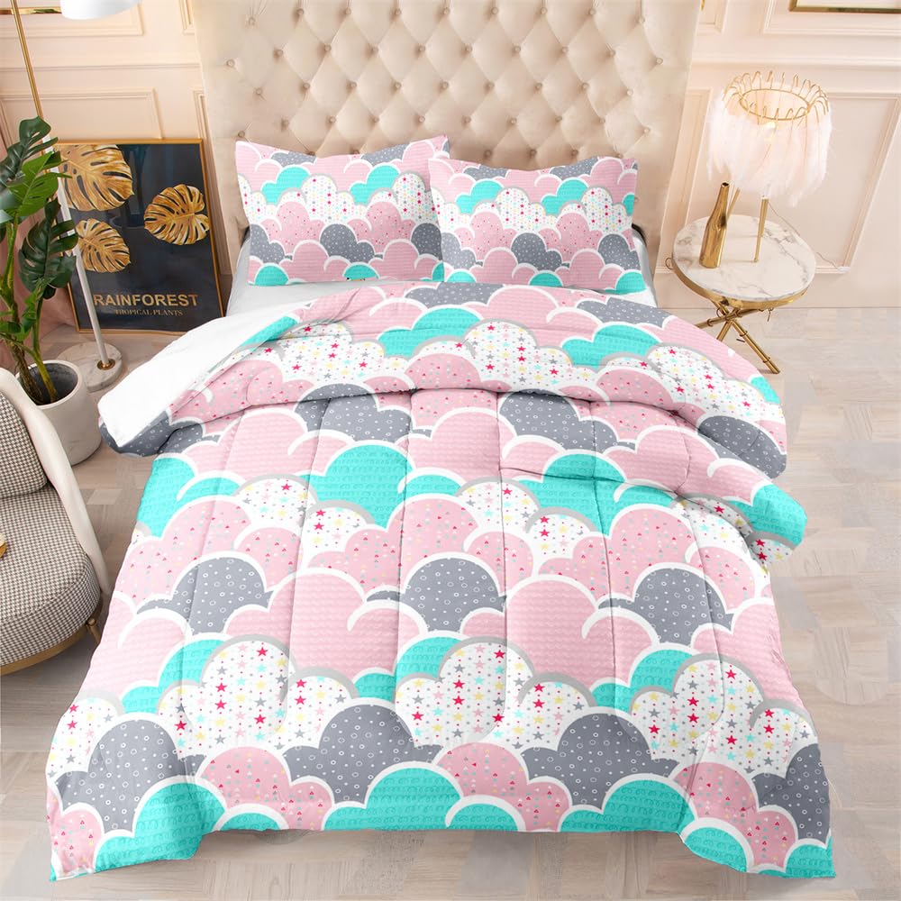 Couette matelassée haut de gamme microfibre respirante motif étoile 173x218