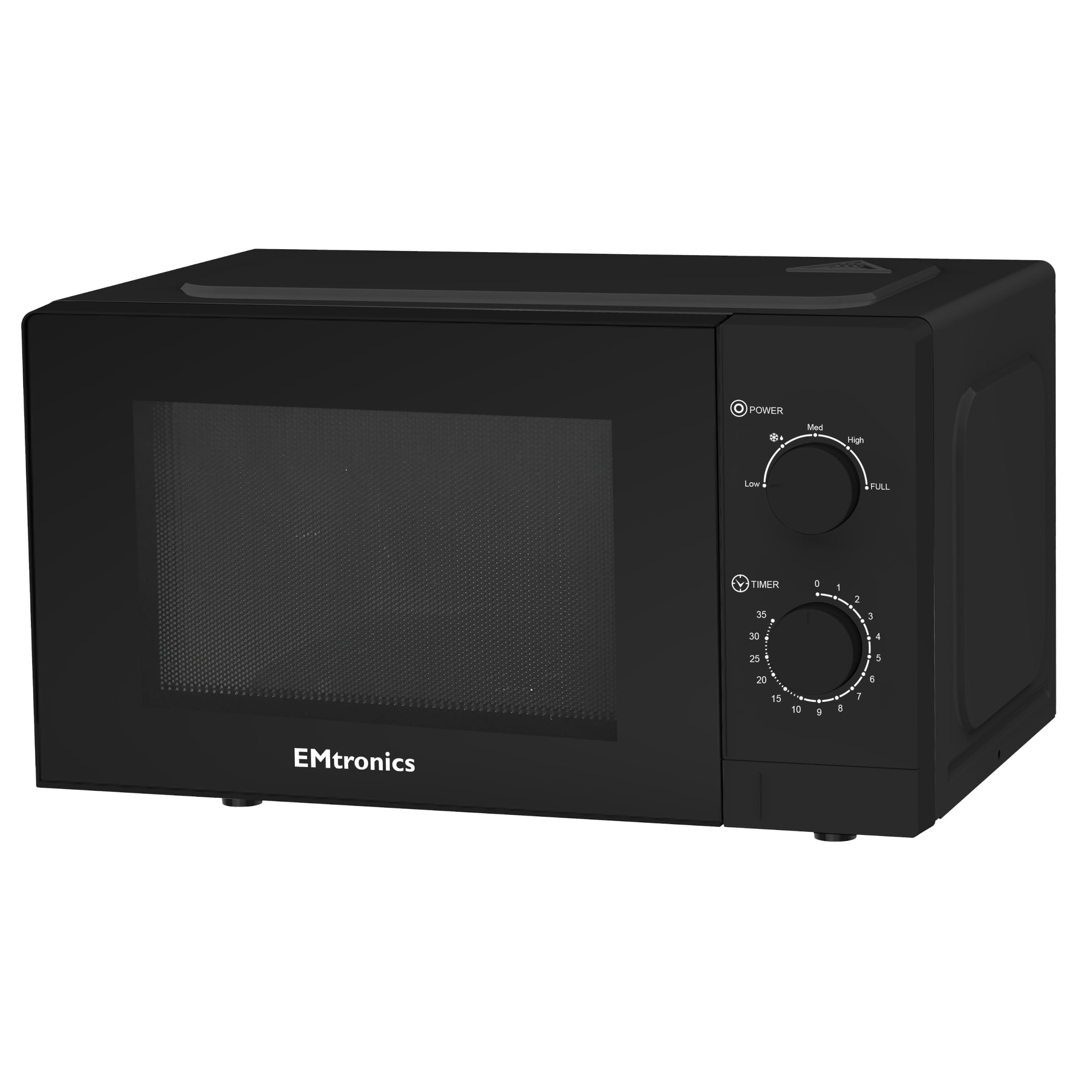 EMtronics 20 Litre 700W Manual Control Microwave with 5 Power Levels, Defrost Function, 35 Minute Timer and Cavity Light - White — view 9