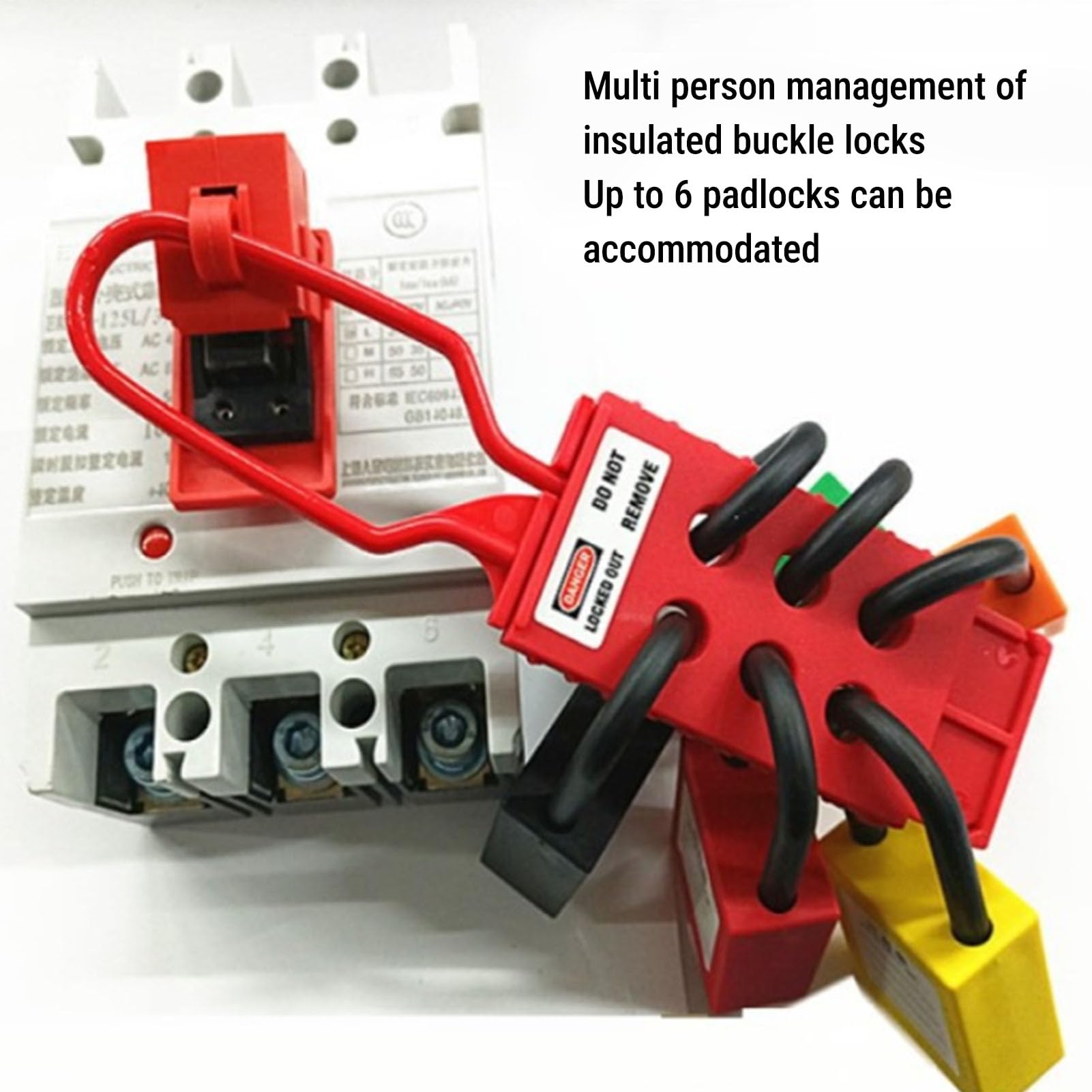 Kit de Etiquetado de Bloqueo Loto Eléctrico, Bloqueo de Disyuntor con Abrazadera, Cerrojos de Grupo Completos, Kits de Etiquetado Eléctrico para Maquinaria