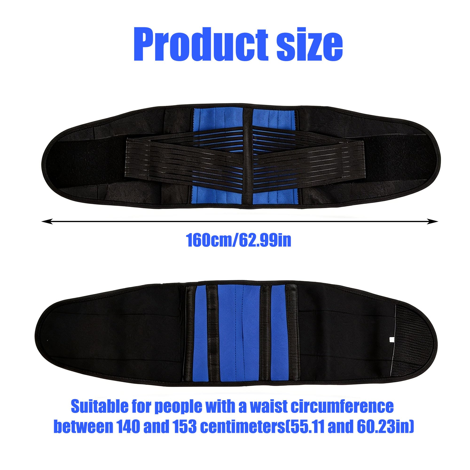 1 cintura lombare grande 5XL 140-153 cm 4 aste lombari