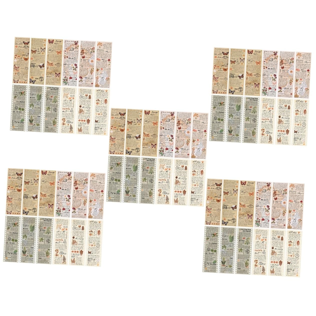 HOMSFOU 20 Sätze Vintage Washi Tape Selbstklebende Dekorative Papiertapes für Scrapbooking Diy Projekte und Journals Vielseitige Designs für Bastelarbeiten