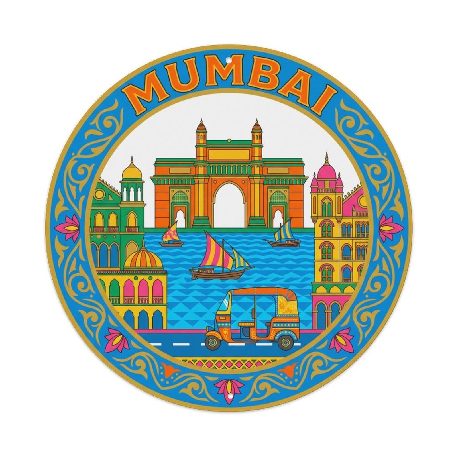 Travel Retro India Mumbai Metal Tin Sign