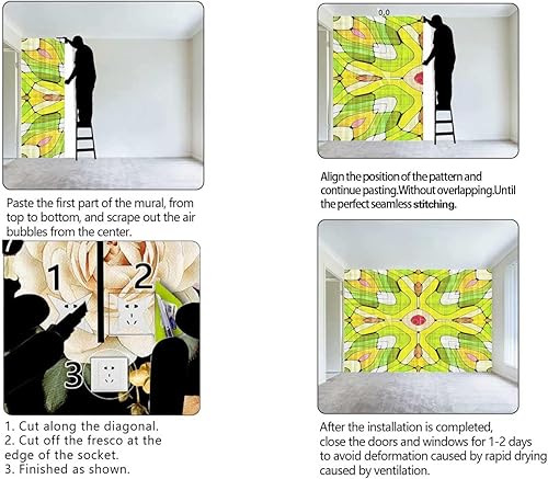 Miniatura 4 de Papel Tapiz para Baño Colorful Contact Paper for Shelves Ine Modern Abstract Tv Background Multi-Scene Application (W) 78.7" X(H) 59"