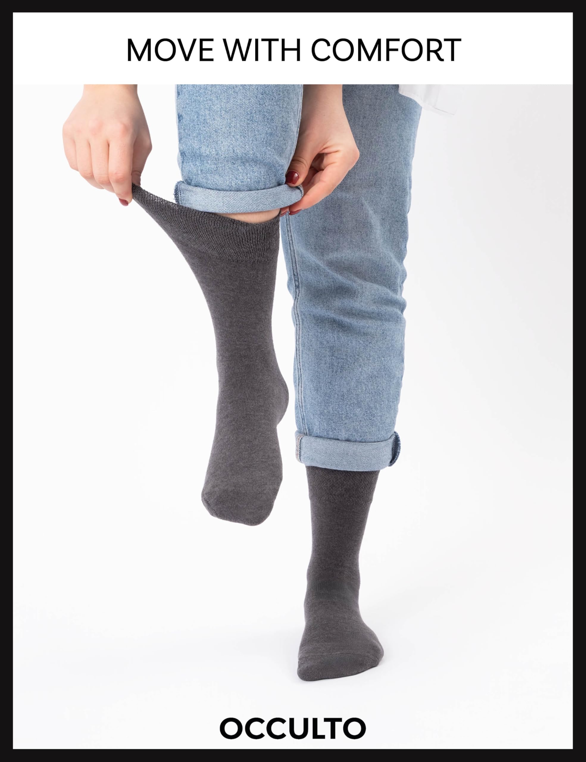 Occulto Calcetines Diabeticos para Hombre & Mujer 6 Pares (Modelo: Oliver)