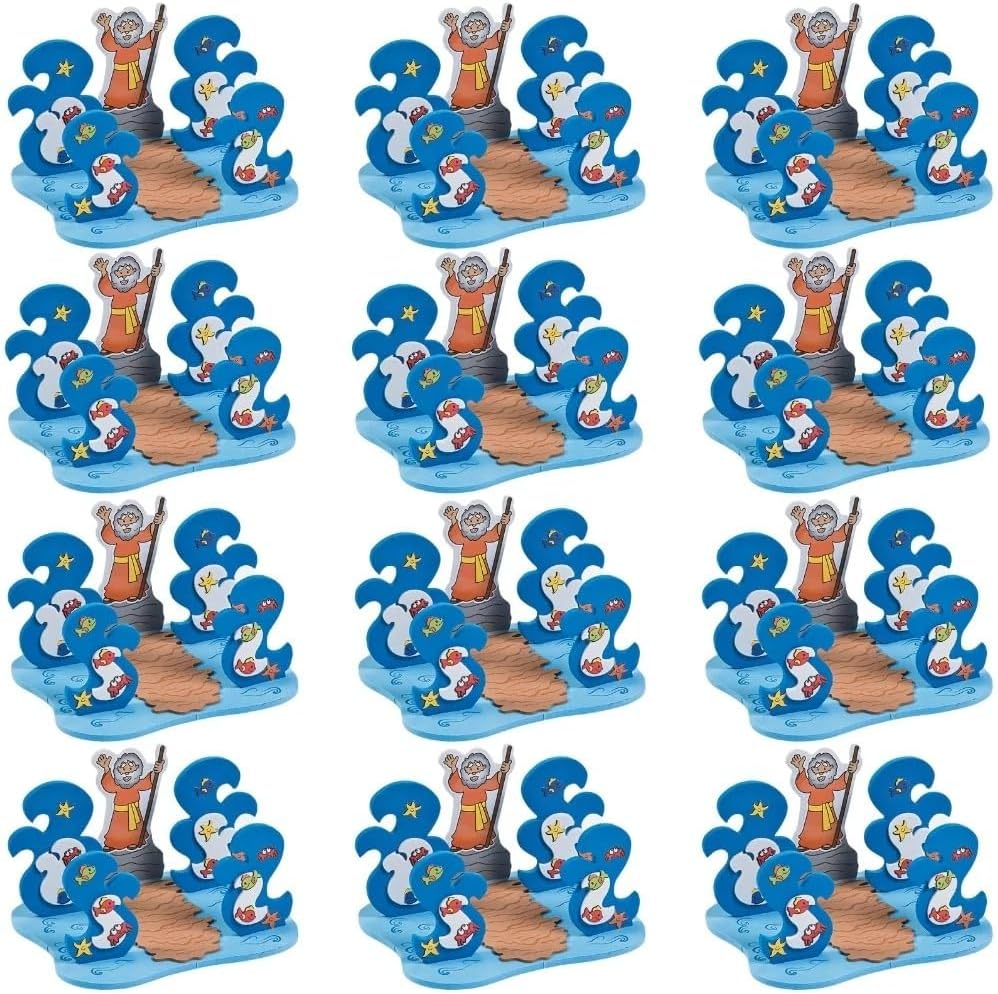 Fun Express 3D Floating Parting of the Red Sea Craft Kit - 6 3/4' x 3 3/4' | Foam - Multicolor | Pack of 12