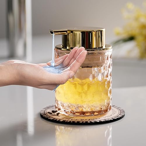 Miniatura 19 de Dispensador de jabón espumoso, paquete de 2, dispensador de jabón de manos de espuma para baño, cocina, botellas de vidrio transparente recargables