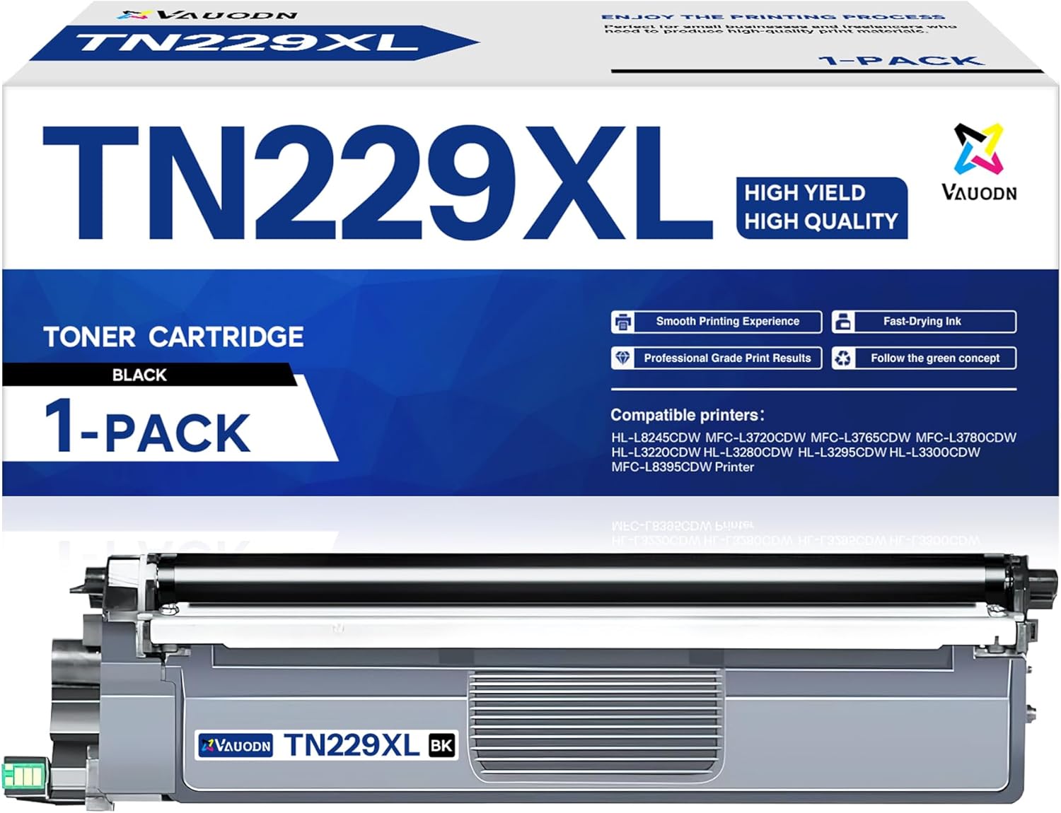 TN229 Toner Cartridges 4 Pack Compatible Replacement for Brother TN229 BK/C/M/Y Work with HL-L3220CDW HL-L3280CDW HL-L3295CDW MFC-L3720CDW MFC-L3780CDW Printer(Black Cyan Magenta Yellow-4PK)