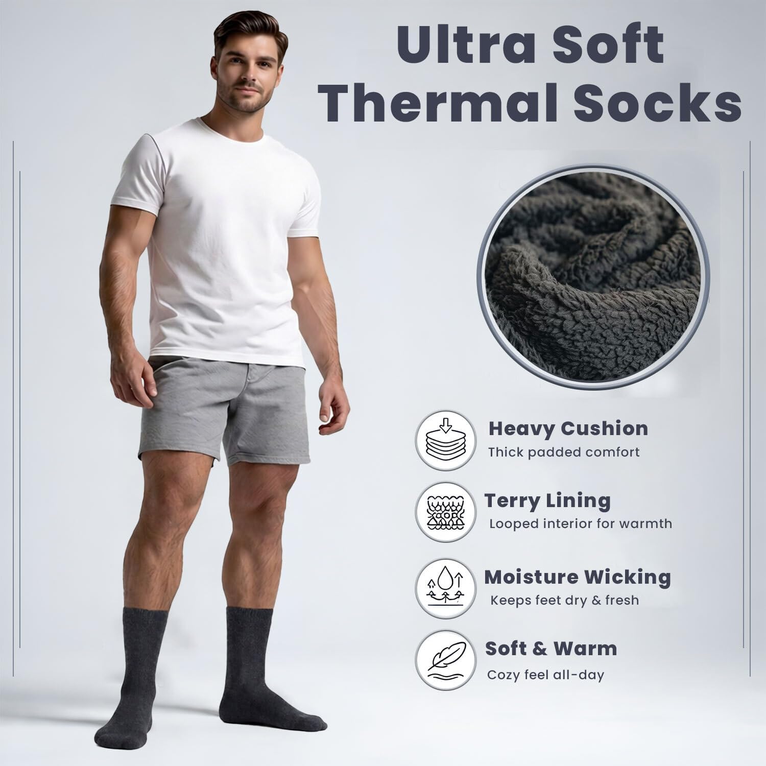 Yacht & Smith Wholesale Bulk Winter Thermal Boot Socks
