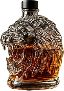 Liqueur Bottle Whiskey Carafe - Decorative Liquor Dispenser, Animal Profile Wine Container | Barwarr Father Husband Gift, Artistic Drink Holder with Vintage Design P | Glas Sprit Dekanter Flaska För Födelsedag Fars Dag Alla Hjärtans Dag Högtid Fest Bröllop Vin Bourbon Brandy Vodka Cognac