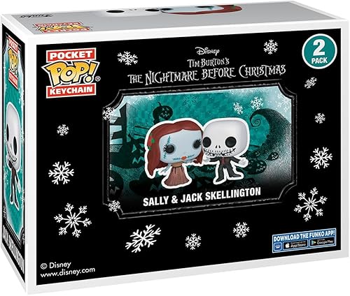 Miniatura 3 de Funko Llavero Pop! The Nightmare Before Christmas de Disney - Jack Skellington y Sally en ropa formal, paquete de 2 (exclusivo de Walmart), Varios