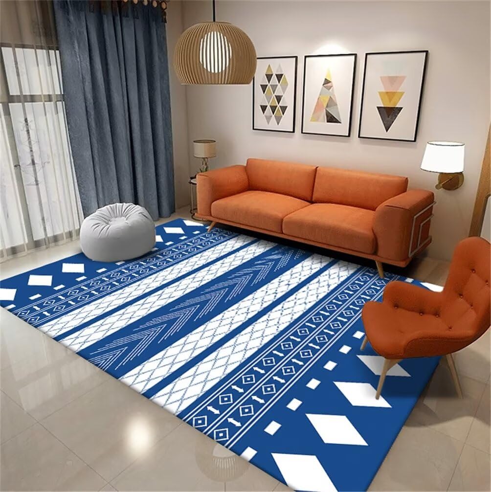 Tapis salon bleu moderne 180x280 pour un intérieur chaleureux