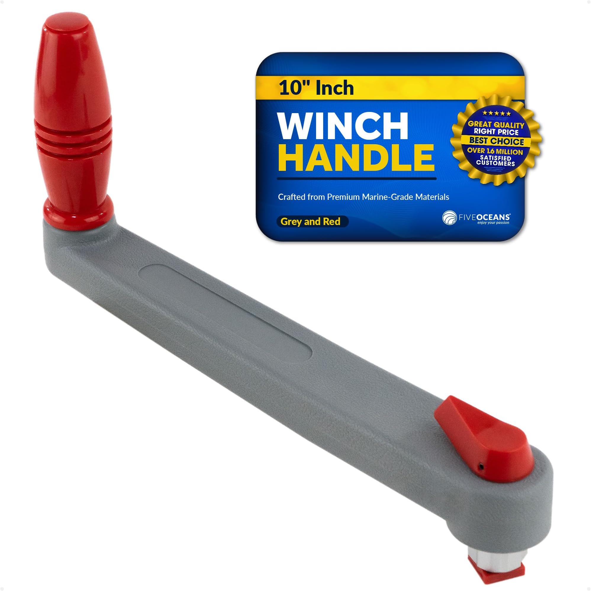 Five Oceans Sailboat Winch Handle, Universal Floating Winch Handle (8-inch & 10-inch Size)