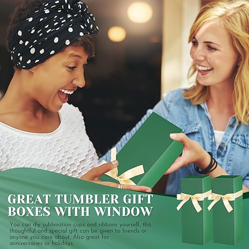 Miniatura 6 de Qilery 24 cajas de regalo de Navidad para vasos de sublimación, caja de regalo con cinta para 12 onzas, 20 onzas, 30 onzas, prensa de calor de