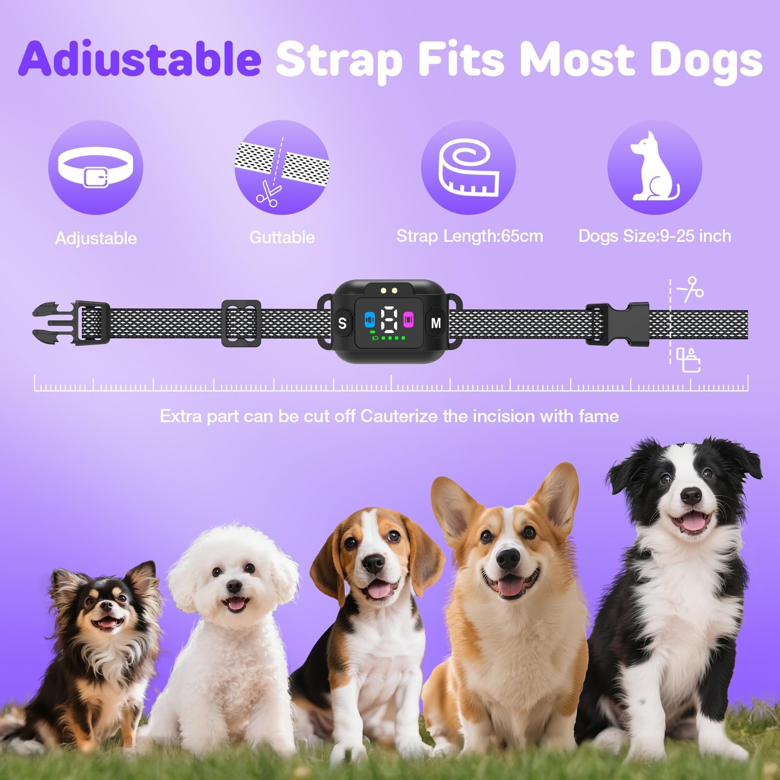 Feycig Anti Bark Collars for Dogs, No Shock Small Dog Bark Collar, Rechargeable Barking Collar with 7 Sensitivities - Image 2