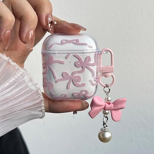 Miniatura 2 de Linda funda para Airpod de 2 generación para diseño de lazo femenino, diseño de moda, diseño estético a prueba de golpes, funda para auriculares Air
