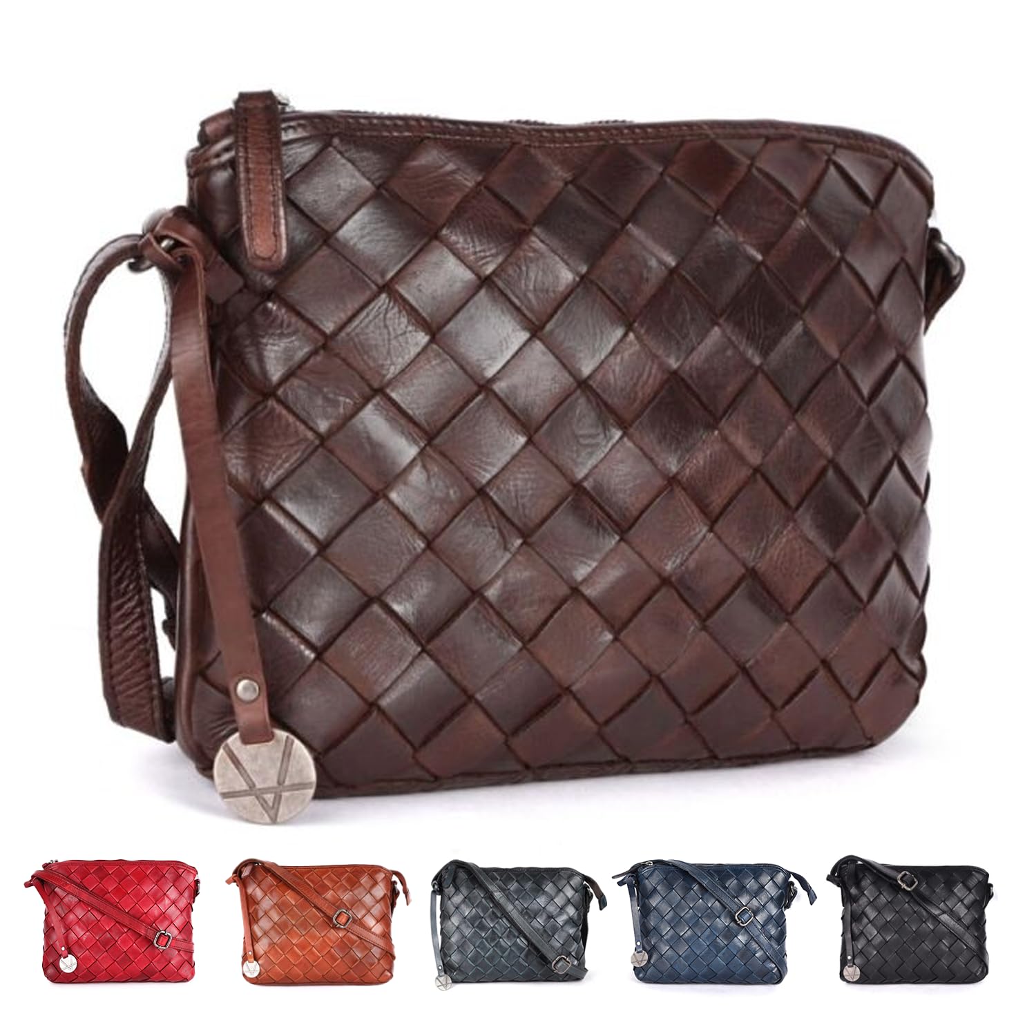 VILENCA HOLLAND Genuine Leather Crossbody Sling Bag for Women - Trendy Casual Office Bag with Adjustable Strap