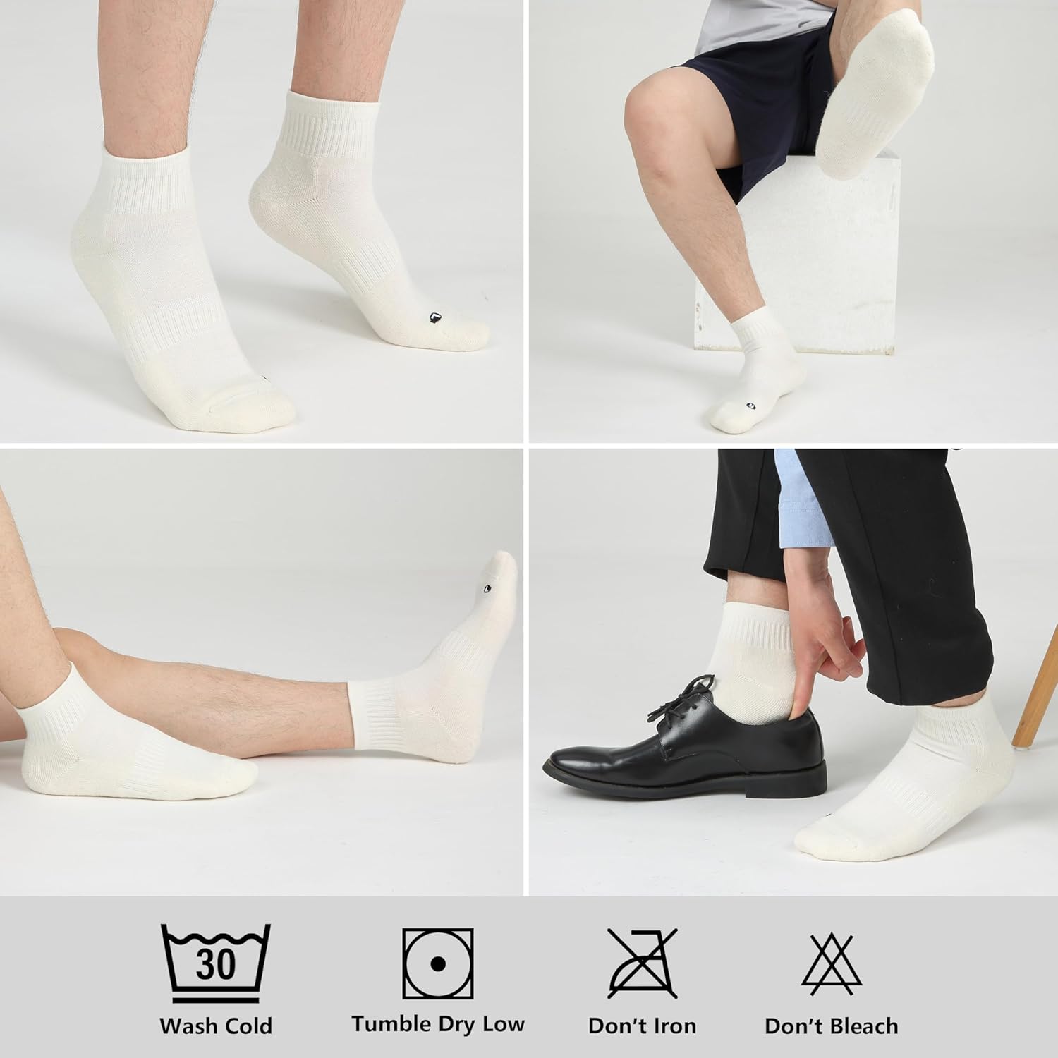 Merino Wool Ankle Socks for Men Women - Moisture-Wicking, Breathable, Arch Support, Padded Workout Year-Round Wear - Image 5