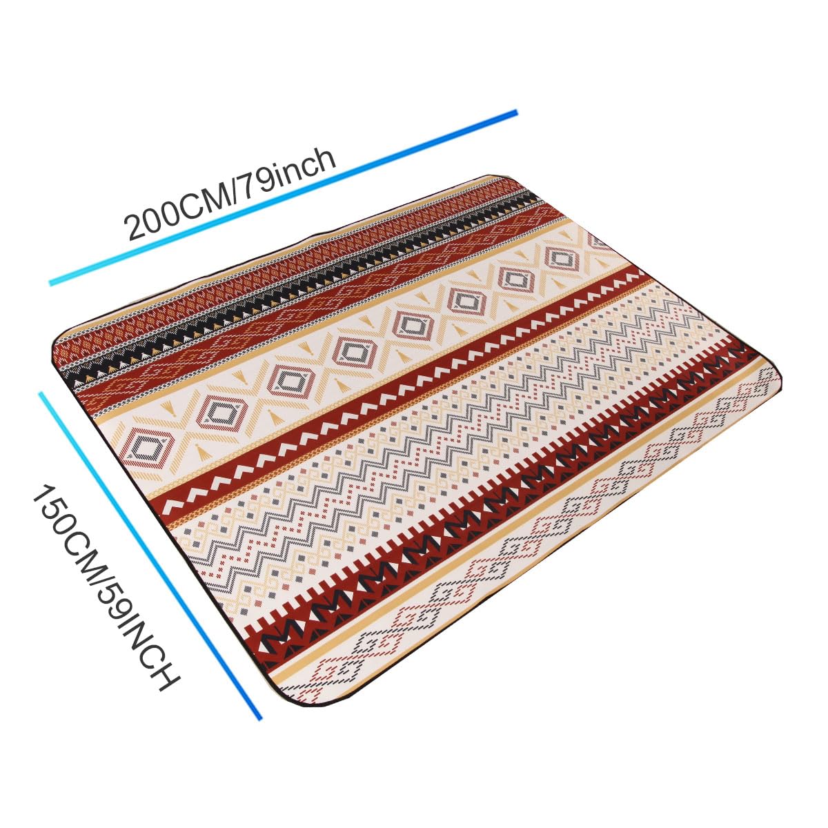 Couverture De Pique-nique XXL 200x150 Cm – Imperméable, Anti-sable, Lavable – Pour Plage, Camping, Parc