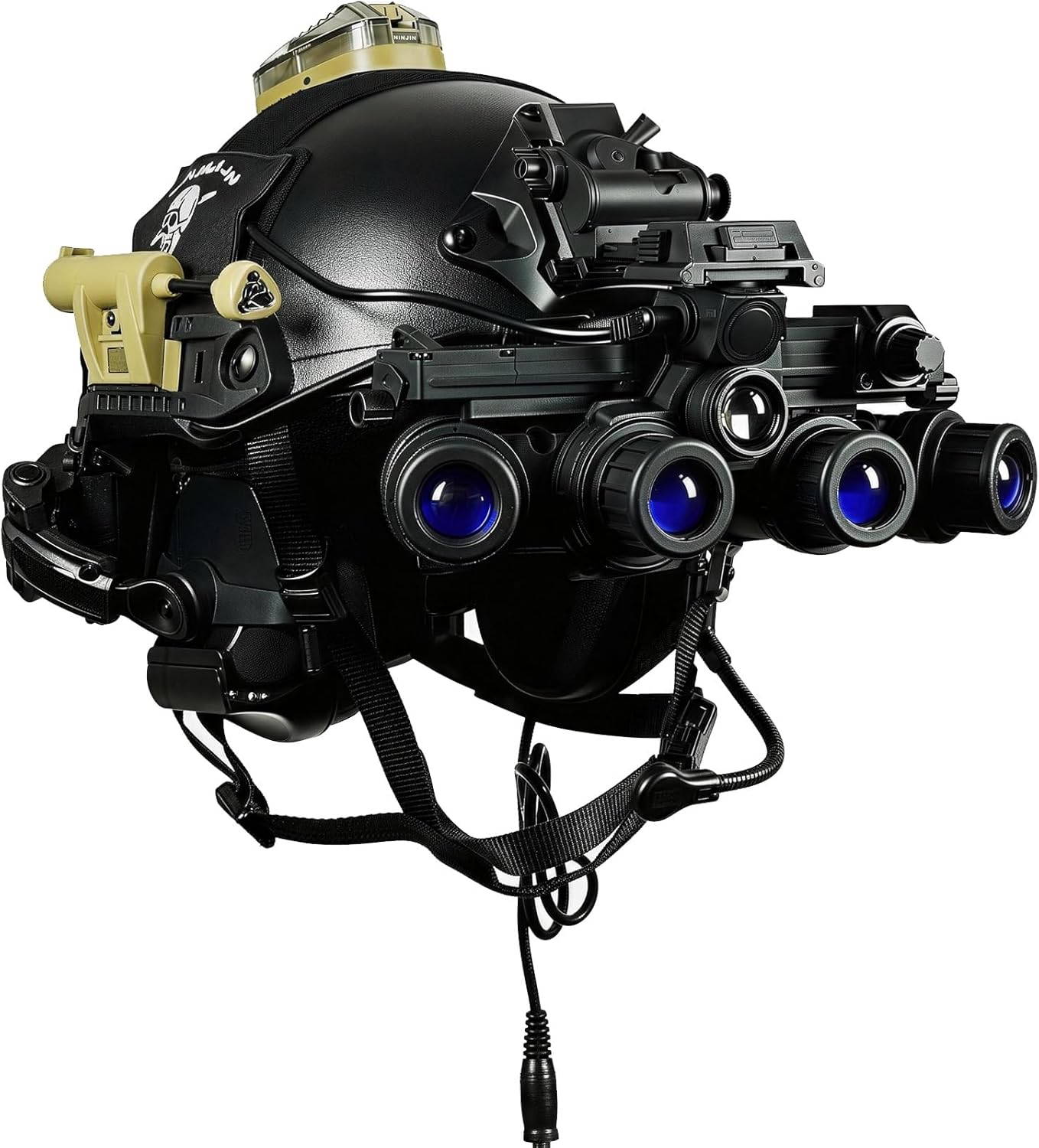 Multifunctional Tactical Fast Helmet, Military Airsoft Bump Helmet 6-in-1 Set, with Headphones and Signal Lights, for Paintball, Outdoor Field & Cosplay