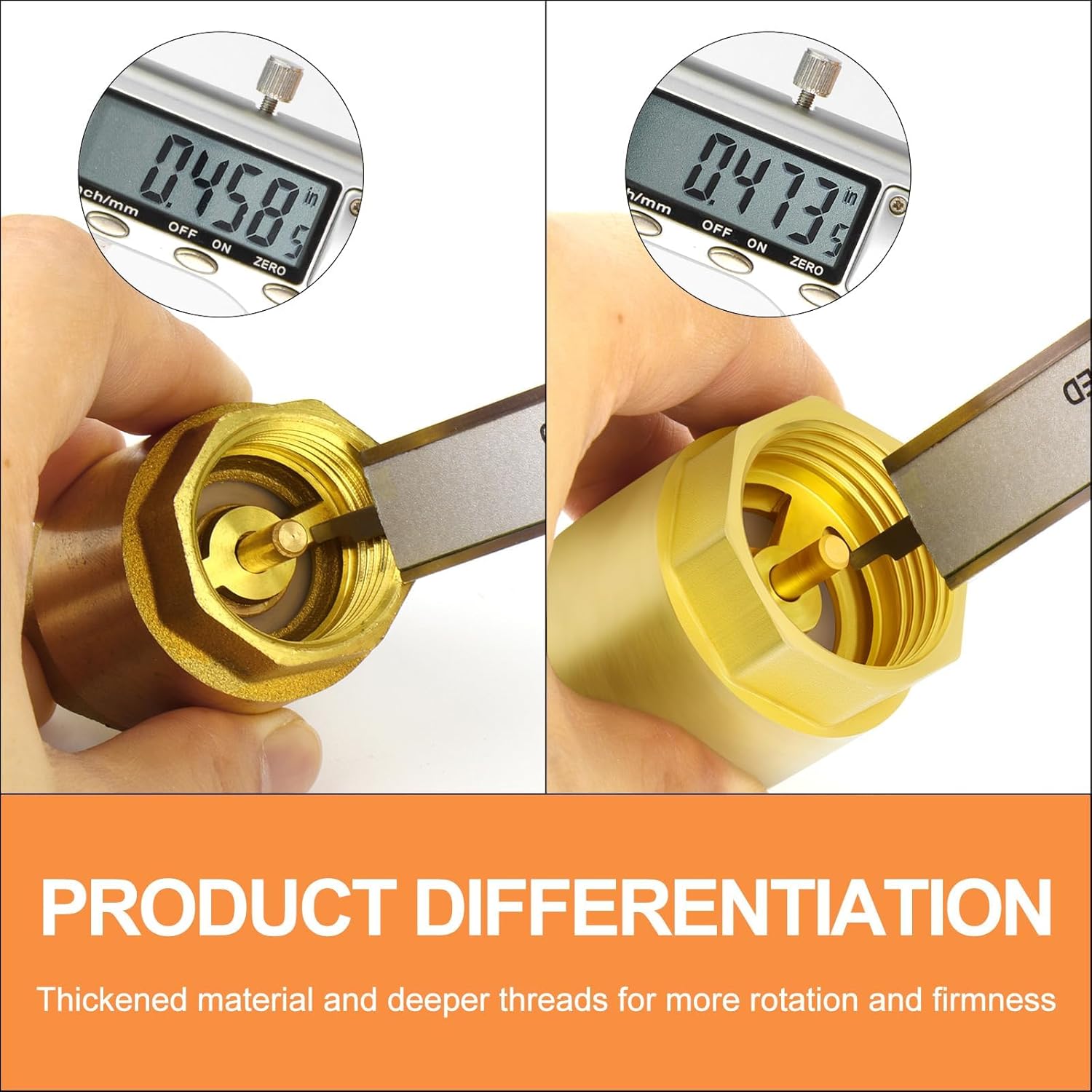 GASHER 5PCS Brass Check Valve 1/2" FNPT Thread, Backflow Prevention, One Way Check Valves