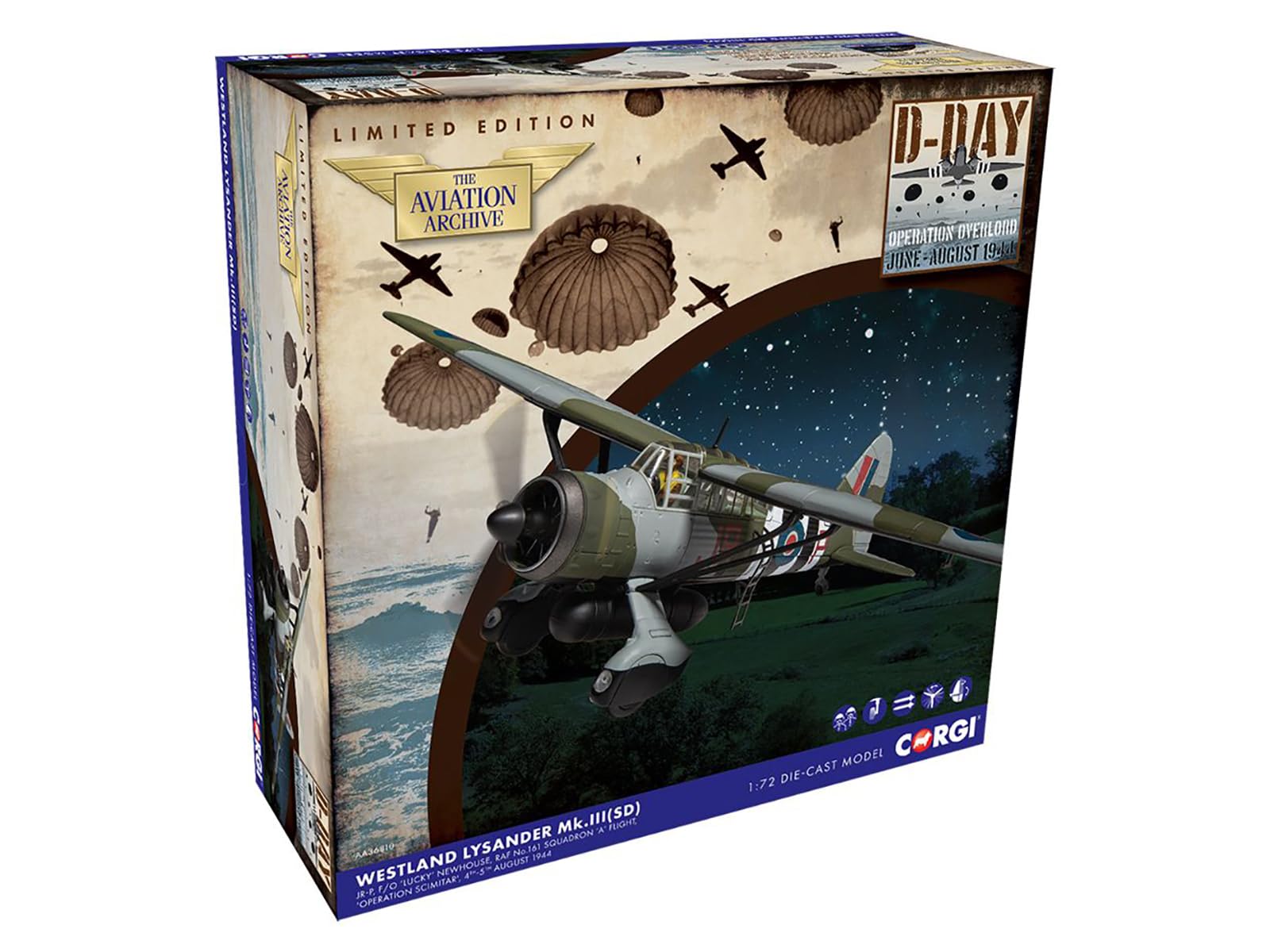 Amazon.com: Corgi AA36810 Westland Lysander Mk.III(SD) JR-P, F/O