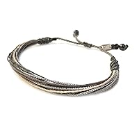 Vista 266 de Colorful Bracelet for Men and Women with Hematite Stones: Handmade Designer Adjustable Multistrand String Knotted Macrame Friendship Bracelet