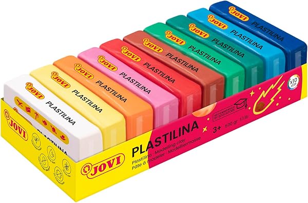 Plastilina jovi 50 tamaño pequeño bandeja de 10 unidades colores surtidos - 1