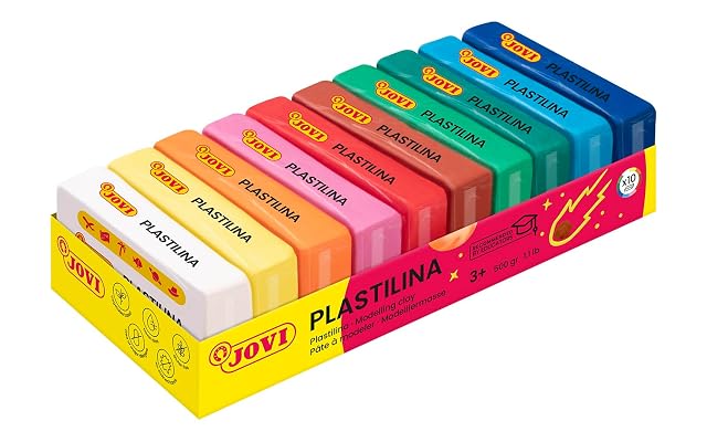 Plastilina jovi 50 tamaño pequeño bandeja de 10 unidades colores surtidos