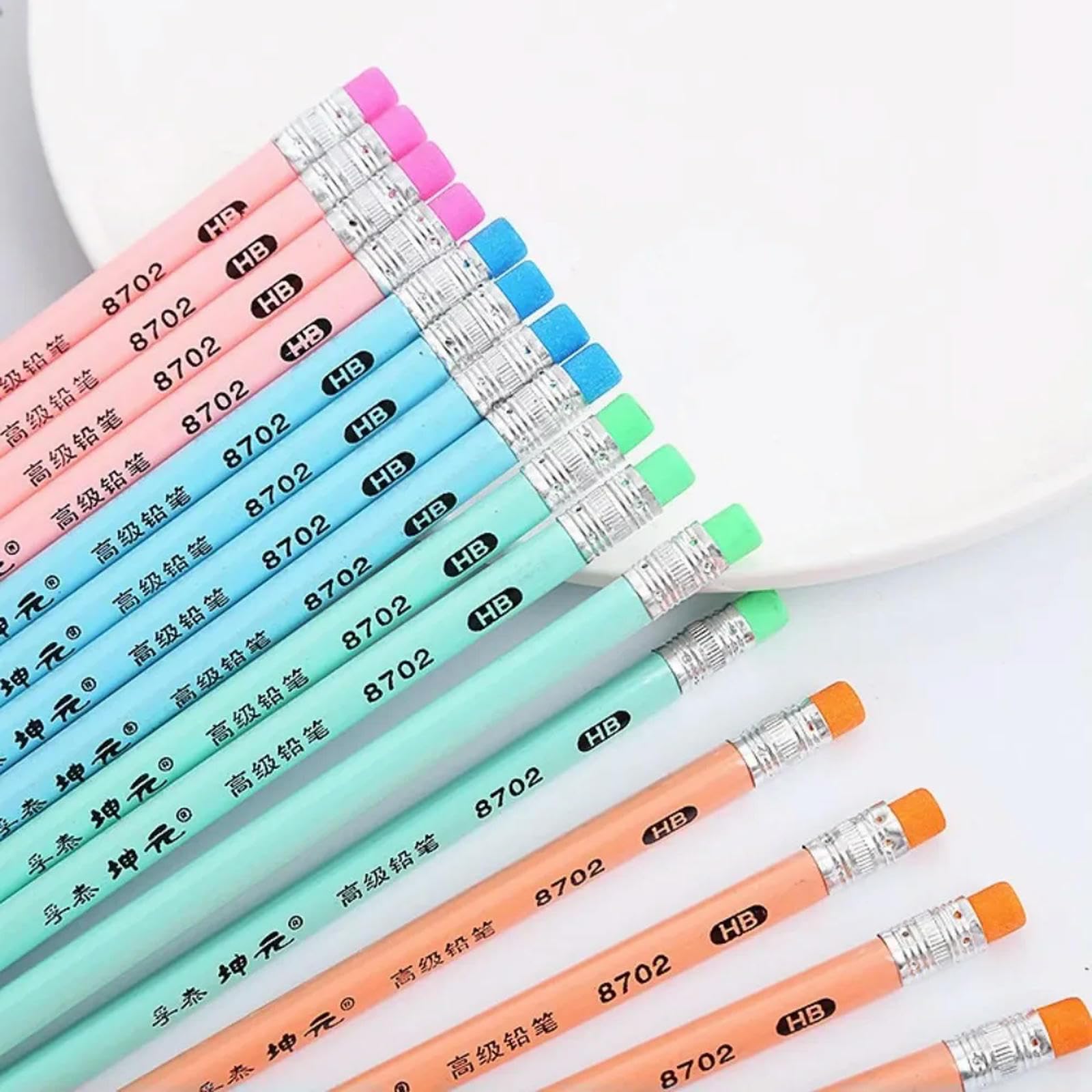 Crayon sans encre avec pointe remplaçable, Crayon à papier HB standard multicolore for l'école et le bureau(Pink 1pcs)