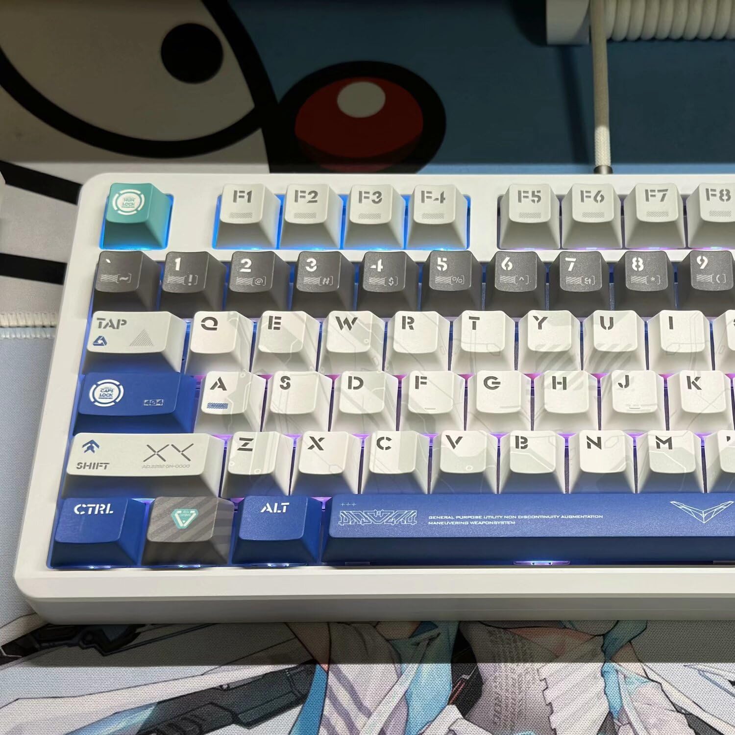 daixiahu Keycaps - Mecha Theme, Cherry Profile, 145 Keys, PBT Material, Opaque
