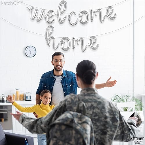 Miniatura 16 de KatchOn Globos negros de bienvenida a casa, 16 pulgadas, pancarta de bienvenida para fiesta de decoración de inauguración de la casa, pancarta