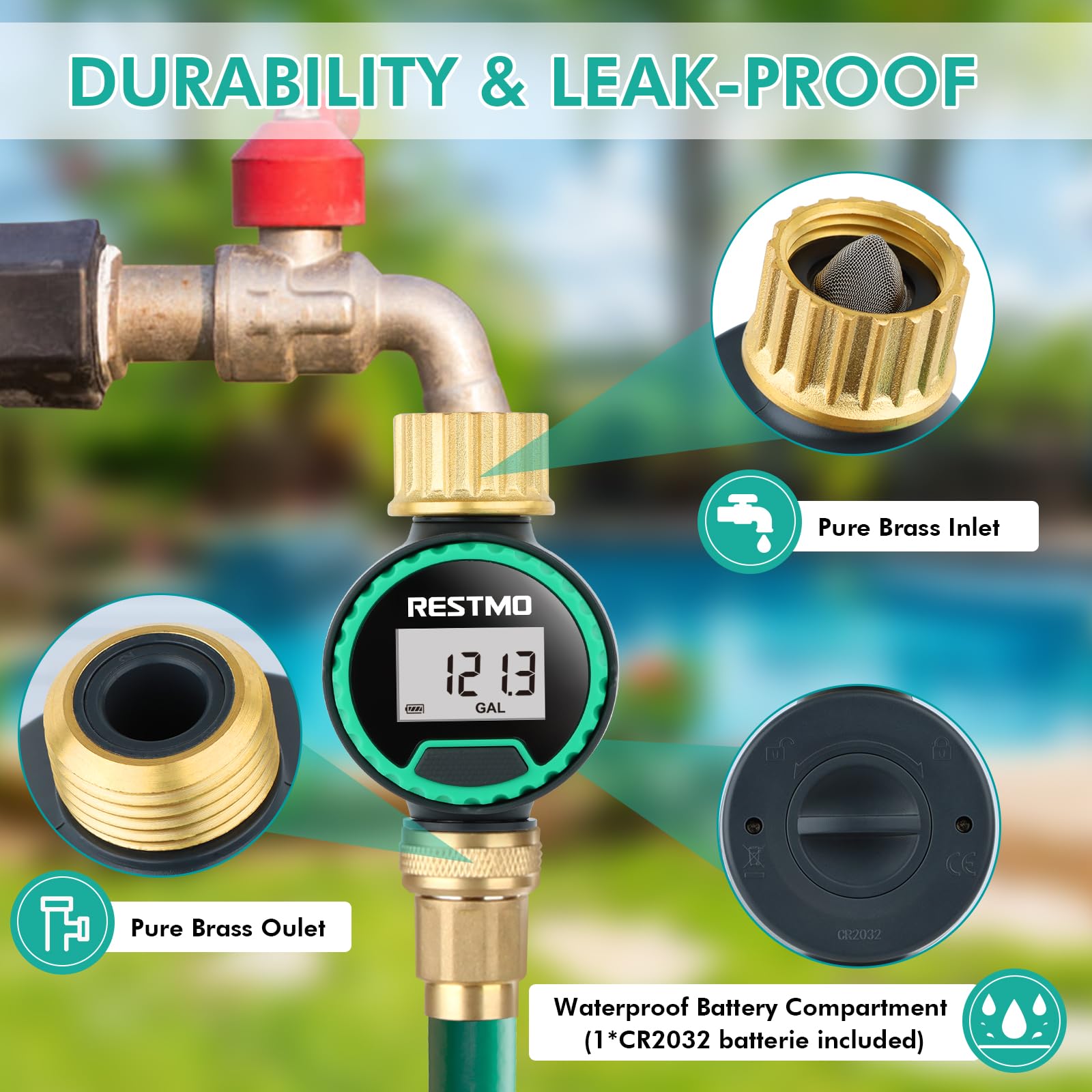 RESTMO Flow Meter - 360° Rotatable Brass Meter -4 RESTMO Flow Meter - 360° Rotatable Brass Meter -4