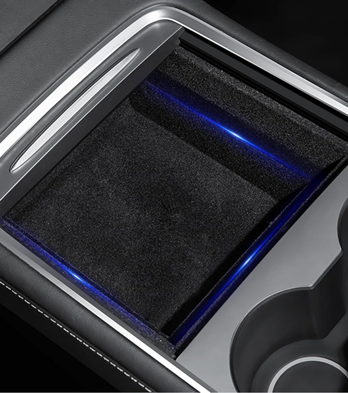PM Auto Flocked Front Console Tray for Tesla Model 3 Highland Y Juniper image 3