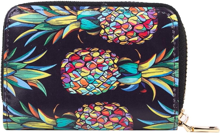 Artmi Fancy Women Card Case Floral Design Card Holder Printed Credit Card Wallets for Girls (Fancy Pineapple)