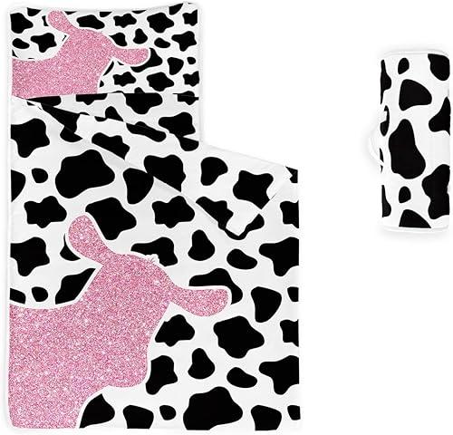 Miniatura 16 de Tapete para siesta – Saco de dormir de animales con almohada extraíble – Juego de ropa de cama para guardería y fiestas de pijamas, preescolar y